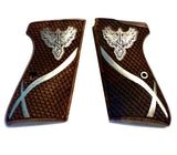 Walther PPK/S grips made of walnut wood with custom logos made of silver.5