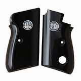 Beretta 70 Custom Pistol Grips made from Black Acrylic with custom logo made of silver