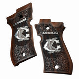 Beretta 81FS Custom Pistol Grips made of walnut wood with custom logo and Initials made of Silver
