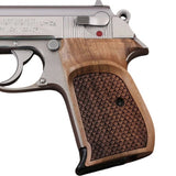 Walther PPK grips made of Walnut wood dragon skin checkering.
