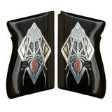 Walther PPK grips made of Black Acrylic with custom logo made of  Silver.