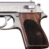 Walther PPK grips made of Walnut wood Dragon skin Checkering.