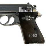 Walther PPK/S grips made of Root walnut with custom logo and text made of  Silver.3