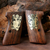 Walther PPK/S grips made of Walnut wood with custom logo made of  Brass.1