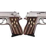 Walther PPK grips made of Walnut Wood with custom logo made of Brass.4