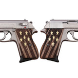 Walther PPK grips made of Walnut Wood with custom logo made of Brass.3