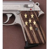 Walther PPK grips made of Walnut Wood with custom logo made of Brass.6