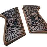 Walther PPK/S grips made of  walnut wood with custom surface engraving.1