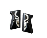 Walther PP grips made of Black Acrylic with custom logo made of Silver&Brass.3