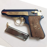 Walther PP grips made of walnut wood with custom engraving.3