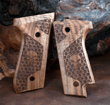 Beretta 92S grips made of walnut wood with custom logo engraving