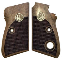 Beretta 70 grips made of walnut wood with custom logo made of Silver