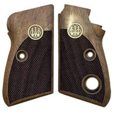 Beretta 70 grips made of walnut wood with custom logo made of Silver