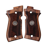 Beretta 81FS grips made of walnut wood with custom logo made of Silver.