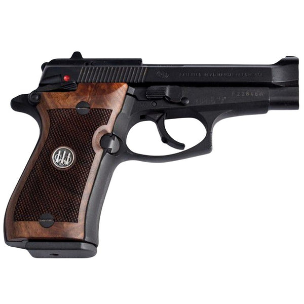 Beretta 81FS grips made of walnut wood with custom logo made of Silver