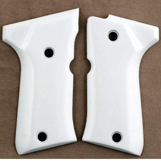 Beretta 92 compact grips made of White Acrylic