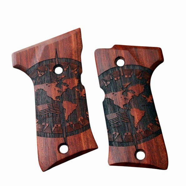 Beretta 92 Compact grips made of Rosewood with custom engraving