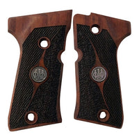Beretta 92 compact grips made of  Rosewood with custom logos made of silver