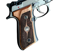 Beretta 92FS grips made of walnut wood with custom Logos made of silver