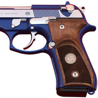 Beretta 92FS grips made of walnut Wood with custom Logo made of silver.left
