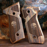 Beretta 92FS grips made of walnut wood with custom logo engraved