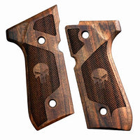 Beretta 92FS grips made of walnut wood with custom logo engraved.