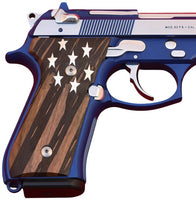 Beretta 92FS grips made of walnut wood with custom Logo made of silver.right