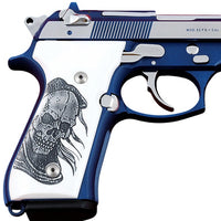 Beretta 92FS grips made of White Acrylic with custom logo engraving