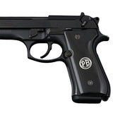 Beretta 92FS grips made of Black Acrylic with custom silver logos