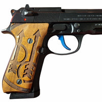 Beretta 92FS grips made of walnut wood with custom  engraving