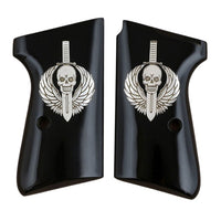 Walther PPK/S made of Black Acrylic with custom logo made of Silver.