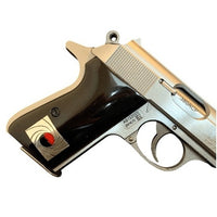 Walther PPK/S grips made of Black Acrylic with custom logo made of Silver