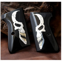 Walther PPK/S grips made of Black Acrylic with custom logo made of Silver.3