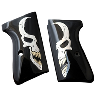 Walther PPK/S grips made of Black Acrylic with custom logo made of Silver