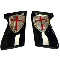 Walther PPK/S grips USA Interarms Made of Black Acrylic with custom logo made of  Silver.3