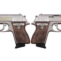 Walther PPK grips made of Root Walnut with custom logo made of  Silver.4