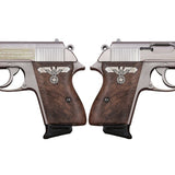 Walther PPK grips made of Root Walnut with custom logo made of  Silver.4