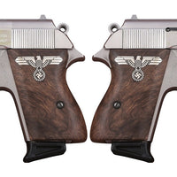 Walther PPK grips made of Root Walnut with custom logo made of  Silver.8