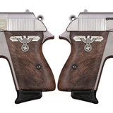 Walther PPK grips made of Root Walnut with custom logo made of  Silver.8