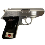 Walther PPK grips made of Black Acrylic with custom logos made of  Silver.2