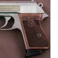 Walther PPK grips made of Walnut Wood with custom logo Engraving.4
