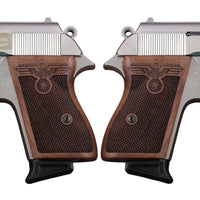 Walther PPK grips made of Walnut Wood with custom logo Engraving.2