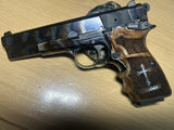 Custom Browning Hi-Power pistol grips by Bestpistolgrips, featuring textured black rubber for improved grip and control.