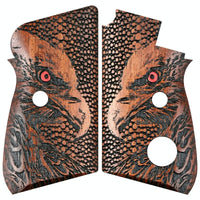 Beretta 70 Custom Pistol Grips made from Walnut Wood with custom surface engraving.