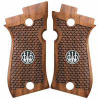Beretta 81FS Custom Pistol Grips made of walnut wood with custom logo made of silver.