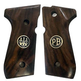 Beretta 92FS grips made of Root walnut with custom logo made of silver.