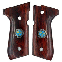 Beretta 92FS grips made of Rosewood with custom Logo made of Brass.