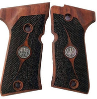 Beretta 92 compact grips made of  Rosewood with custom logo