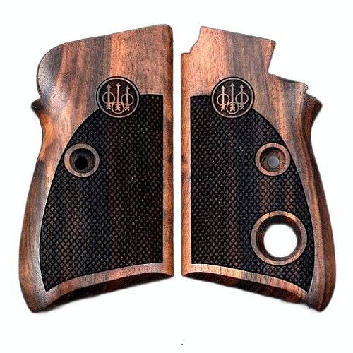 Beretta 70S custom pistol grips made of Walnut Wood with custom logo engraved.