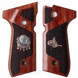 Beretta 92FS grips made of Rosewood with custom silver logos